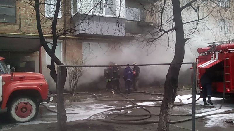 Пожар в центре Василькова (ВИДЕО)