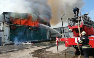 Пожар  на птицефабрике в Василькове